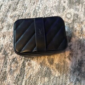 Black Quilted Leather Pouch